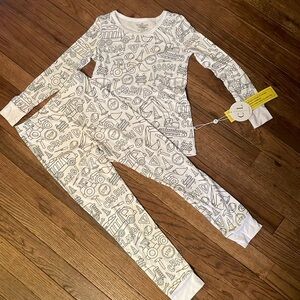 NWT Caden Lane Colorable Two Piece Pajama set construction zone
